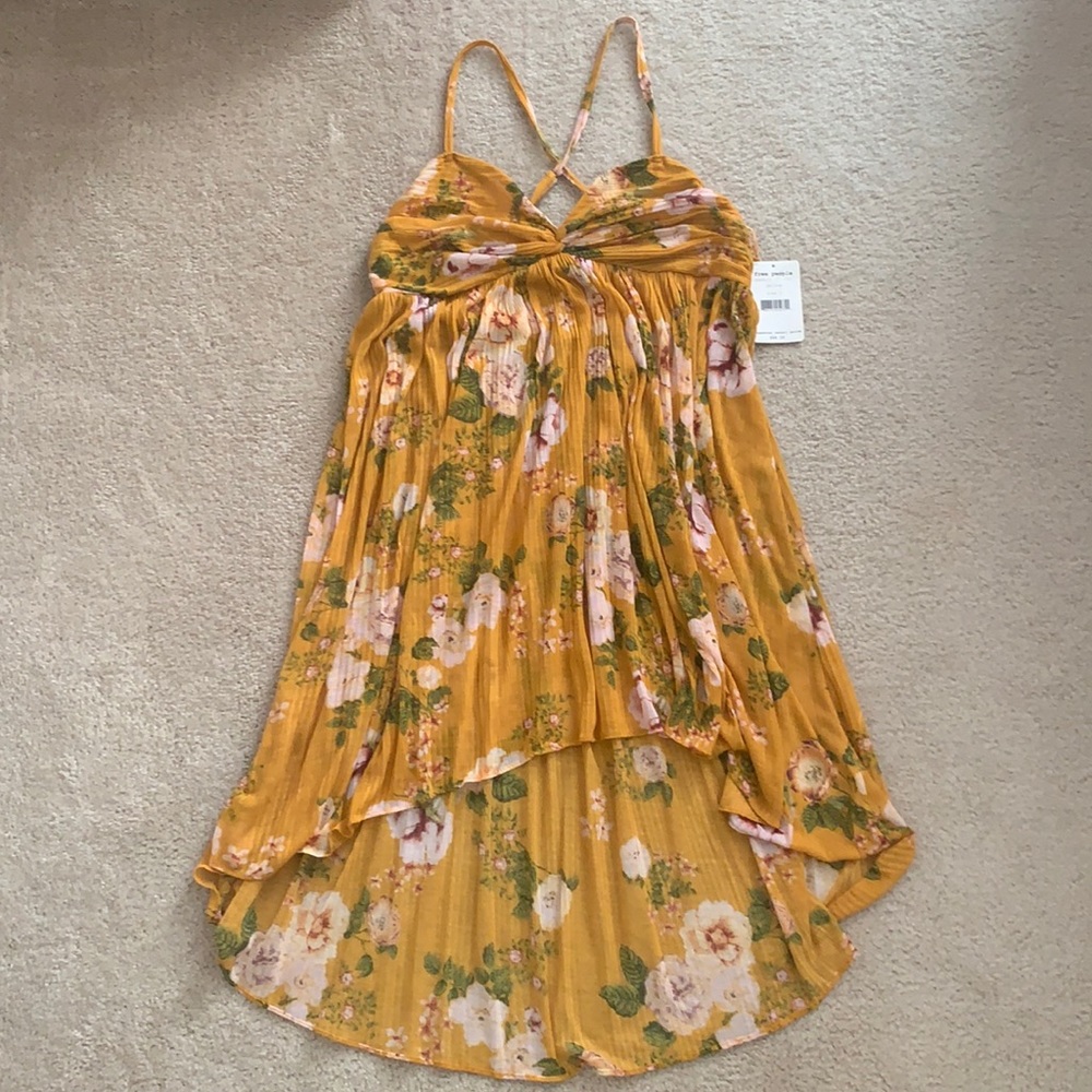 NWT Free People Women’s L Yellow Floral Sundress